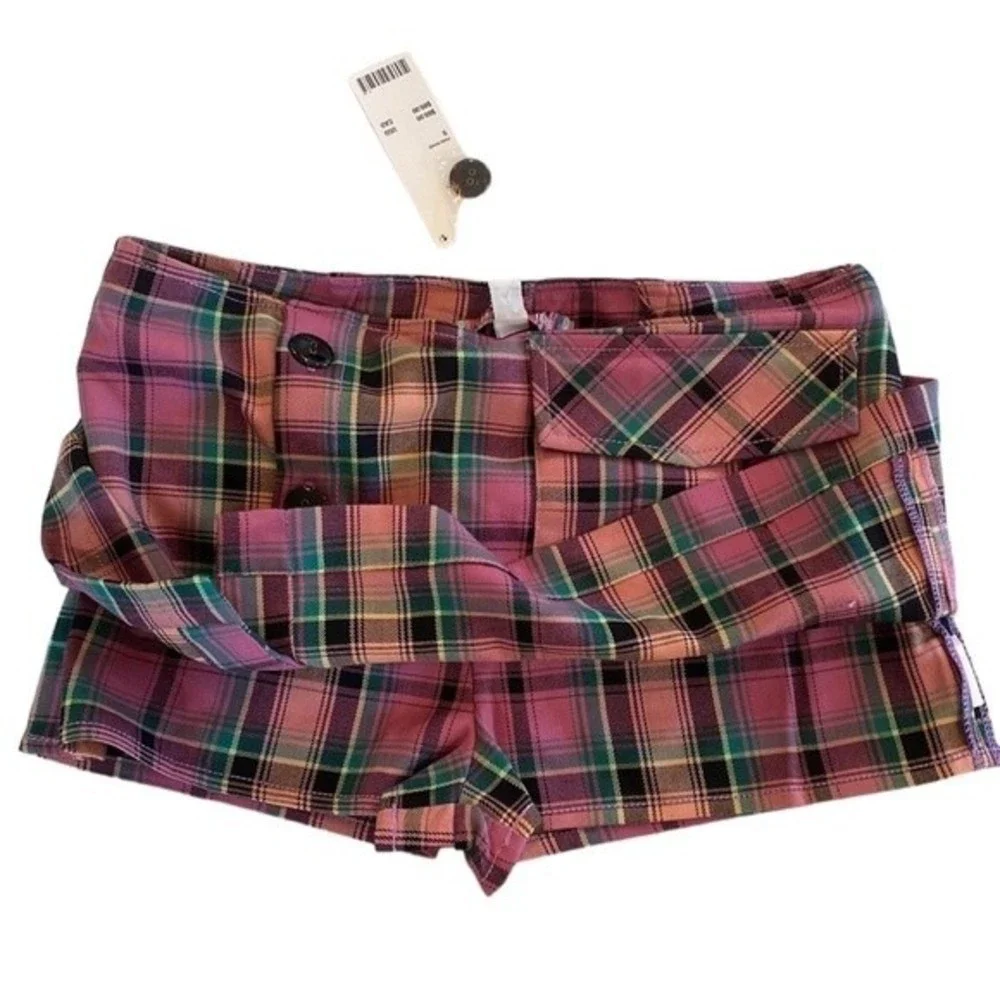 NWT, Urban Outfitters - Jasmine Plaid Button Mini Skort | R/L